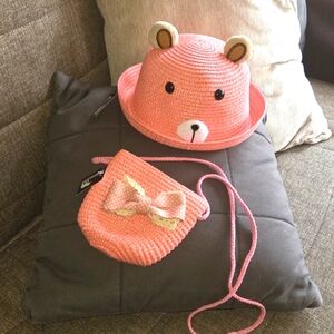 NWT BEAR HAT + PURSE SET